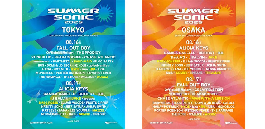 サマソニ2025」第6弾発表で、JVKE、HYDE、黒夢、BABYMONSTERら